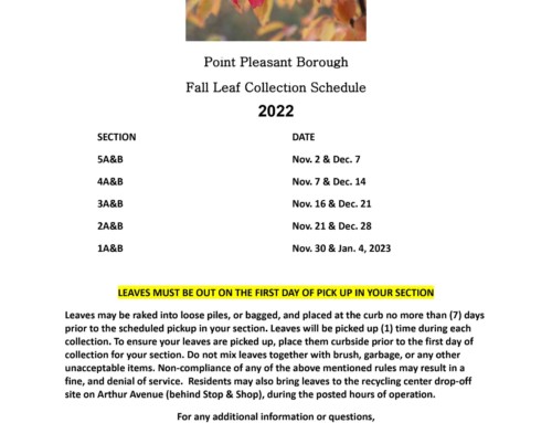 Fall 2022 Leaf Pickup Schedule