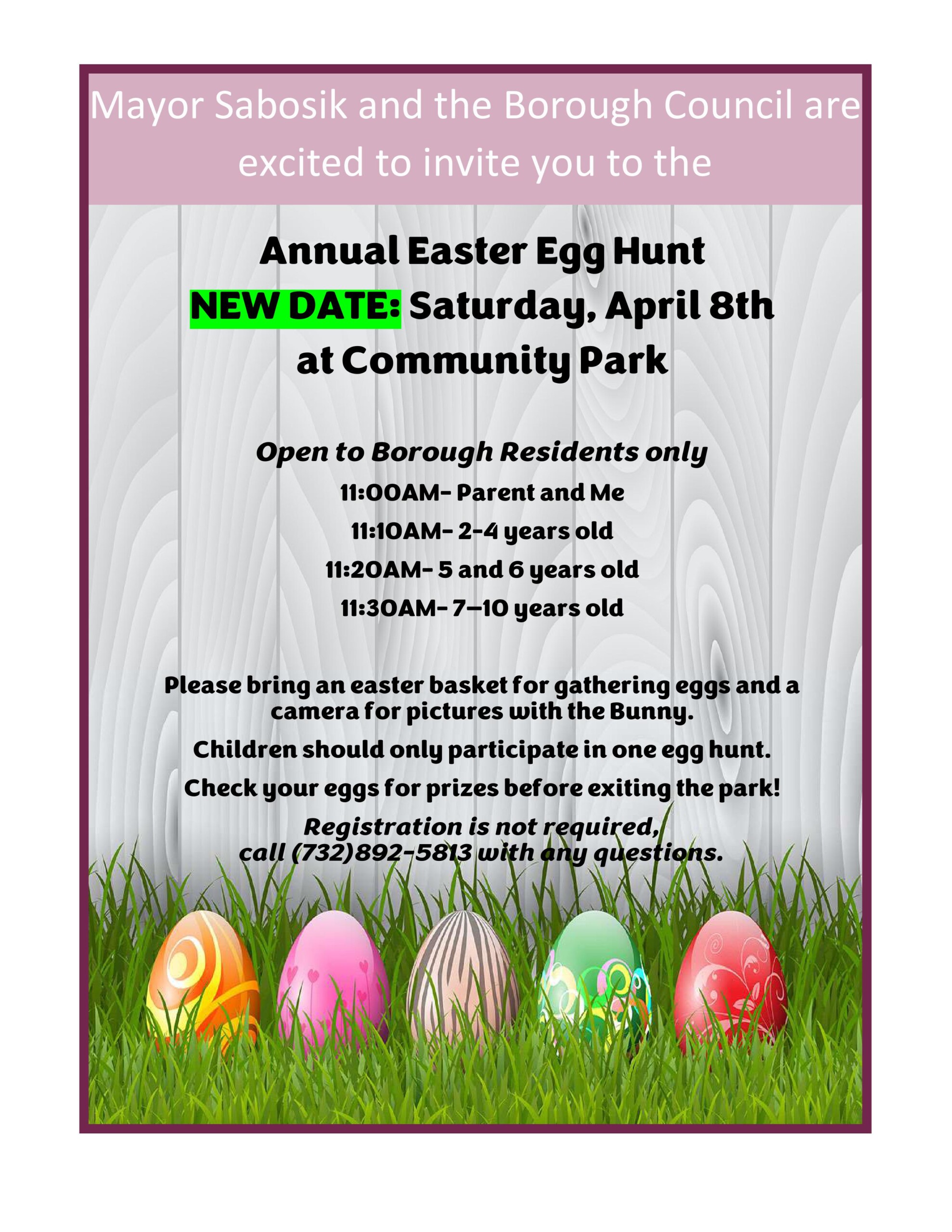 Easter Egg Hunt Scheduled for Saturday, April 8 - Borough of Point Pleasant
