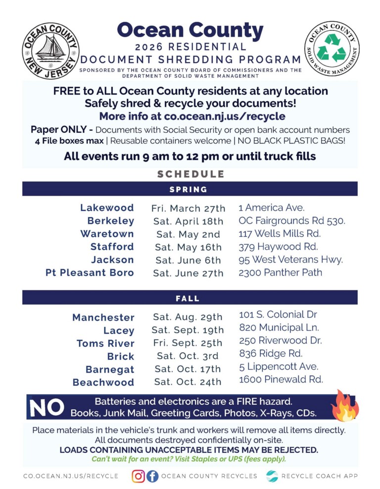 Free Document Shredding Locations for 2026 - Borough of Point Pleasant